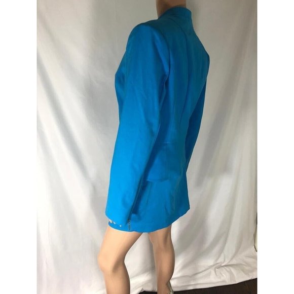 NWT Guess By Marciano Suit Set Light Blue Jacket Coat Full Zip & Skirt Mini 10 - Picture 11 of 12